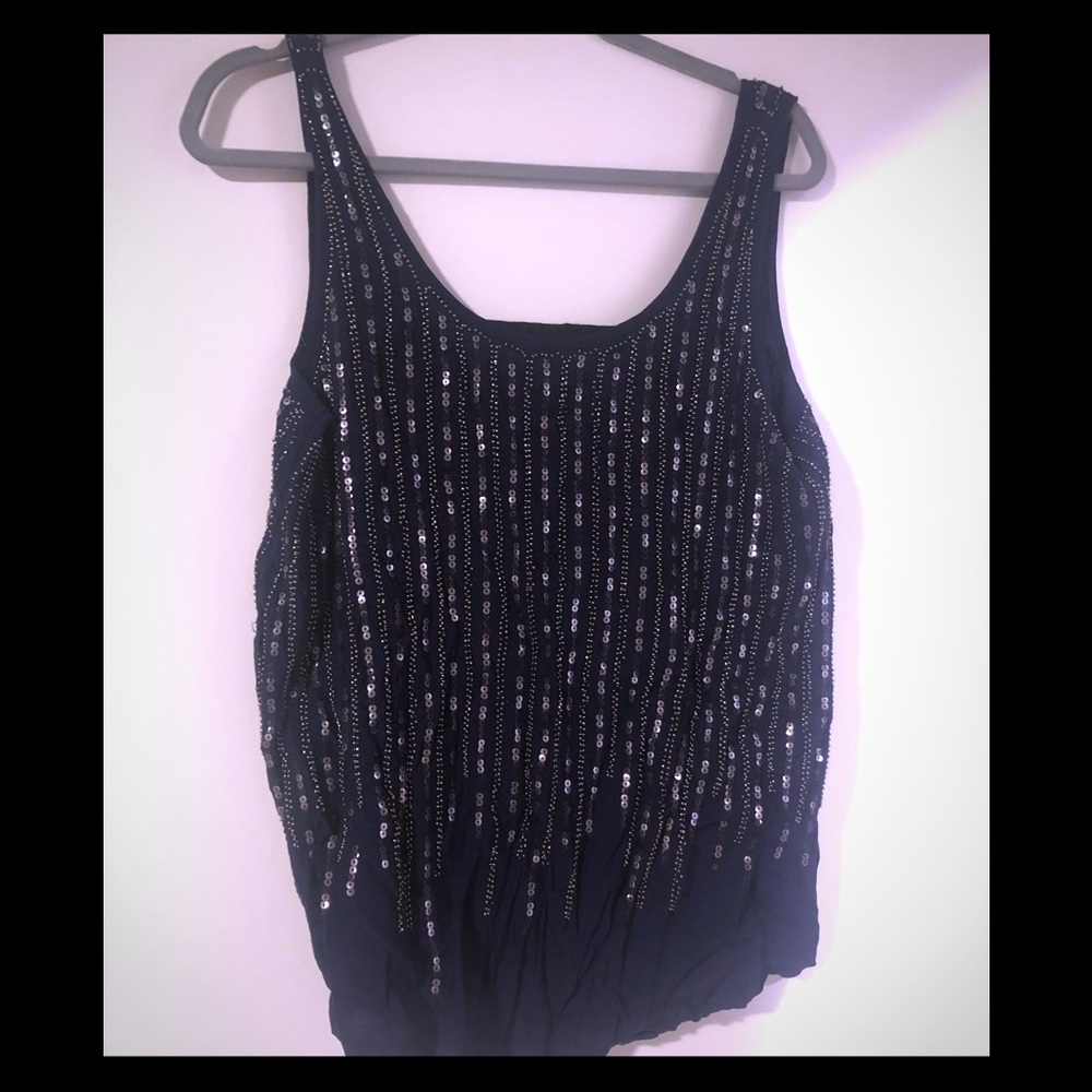 Embellished flows tank with cute back